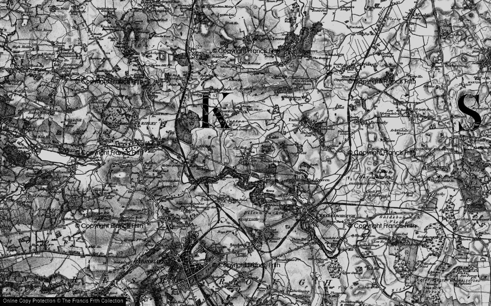 Old Map of Historic Map covering Lingerfield in 1898