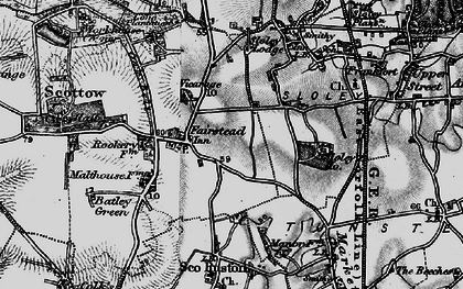 Old map of Scottow in 1898