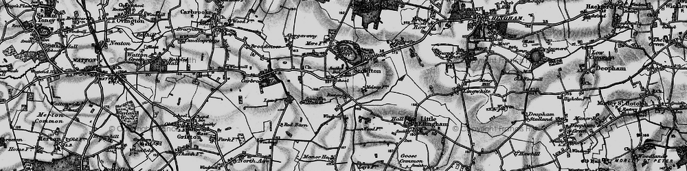Old map of Scoulton in 1898