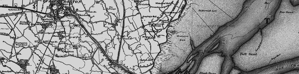 Old map of Scrane End in 1898