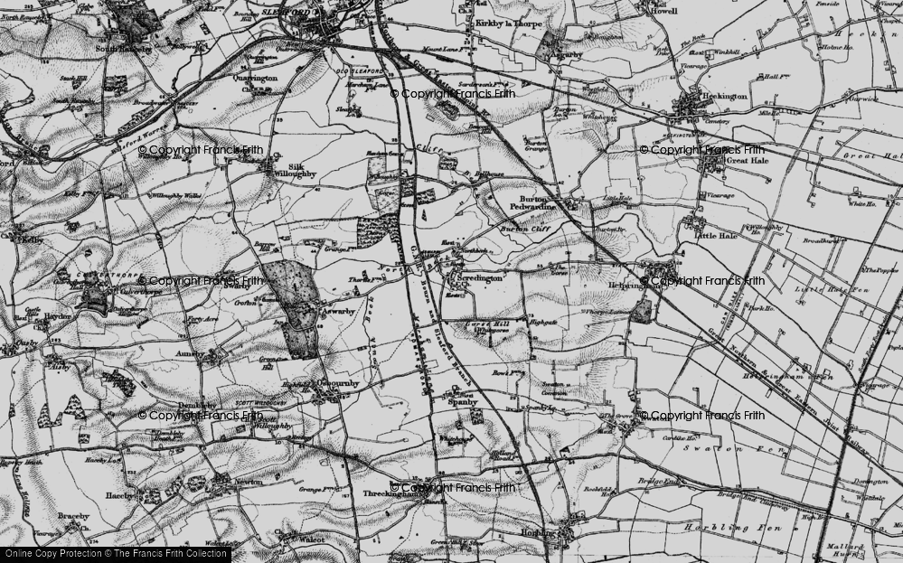 Old Map of Scredington, 1895 in 1895