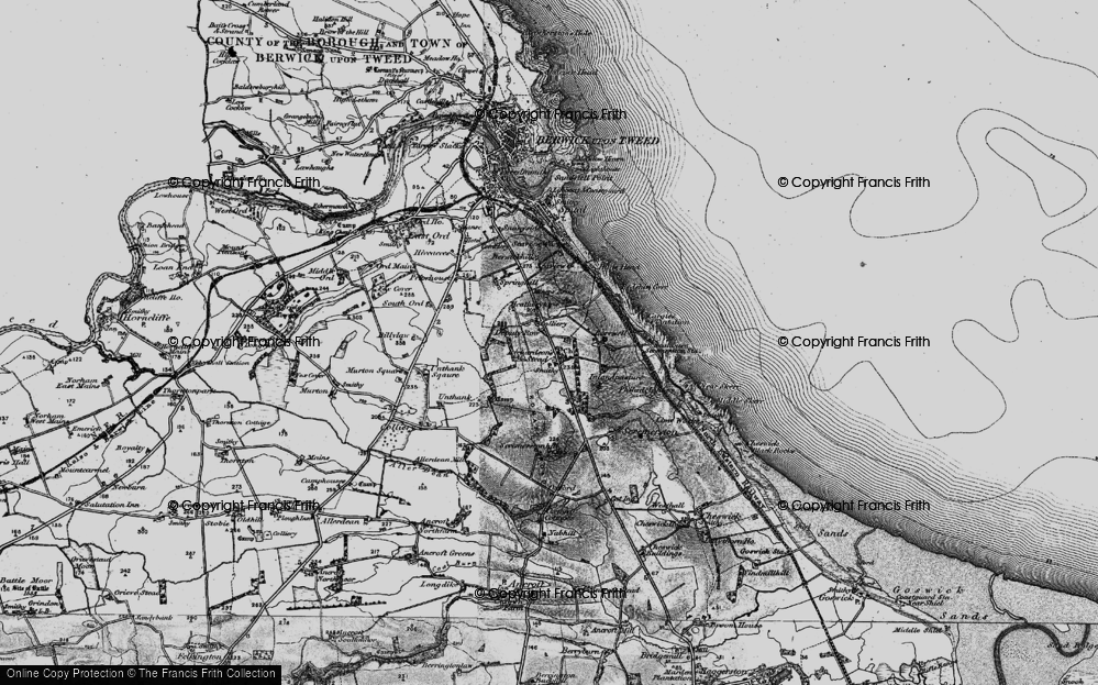 Old Map of Historic Map covering Tweedmouthmoor in 1897