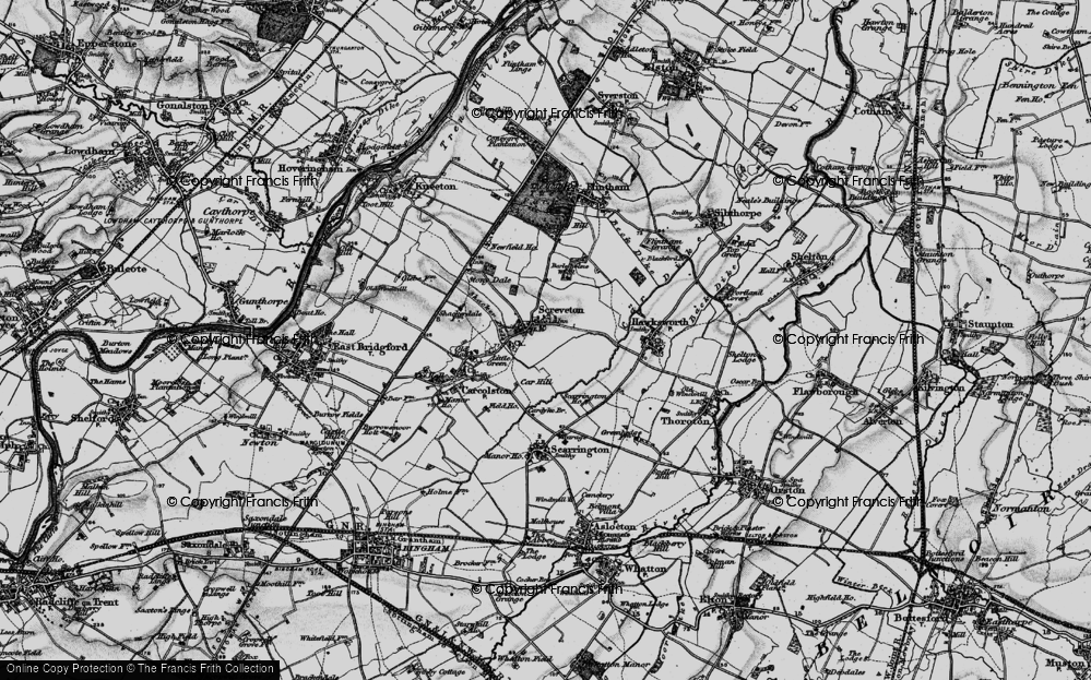 Old Map of Screveton, 1899 in 1899