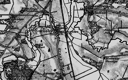 Old map of Scrooby in 1895