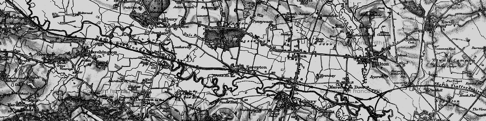 Old map of Scropton in 1897