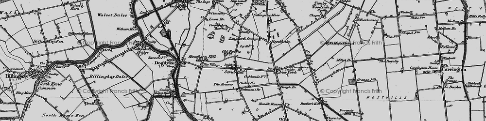 Old map of Scrub Hill in 1899