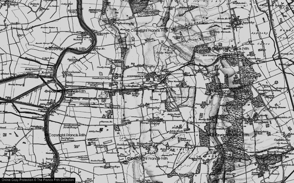 Old Map of Scunthorpe, 1895 in 1895