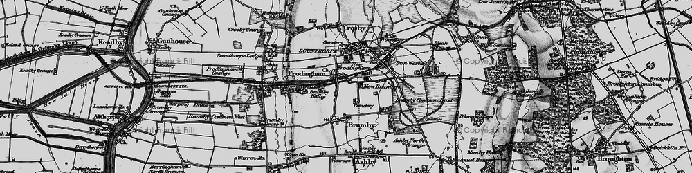 Old map of Scunthorpe in 1895