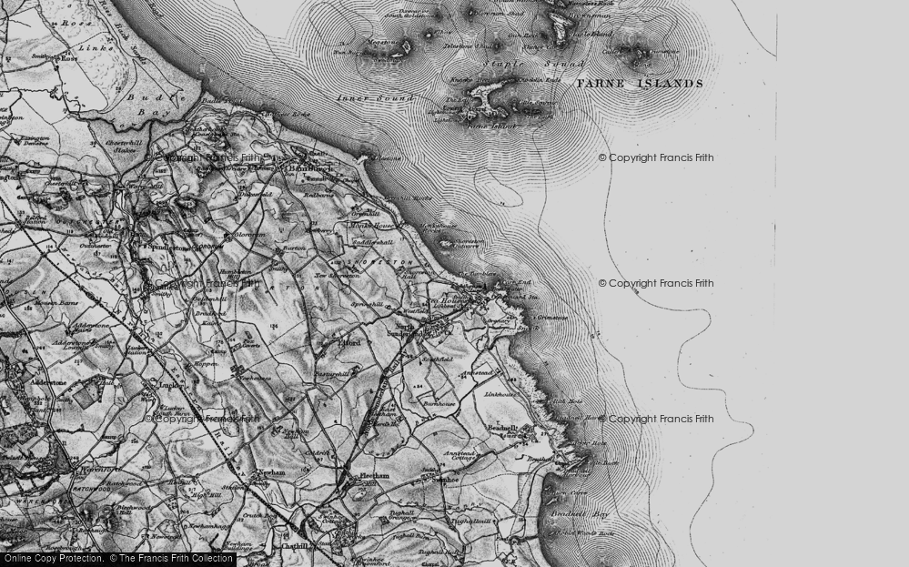 Old Map of Seahouses, 1897 in 1897