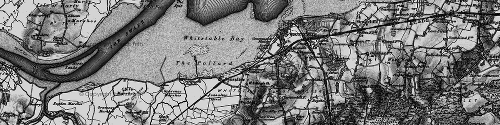 Old map of Whitstable Bay in 1895