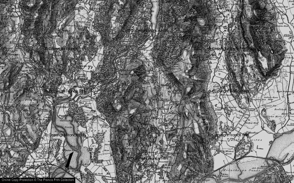 Old Map of Historic Map covering Cark Hall Allotment in 1898