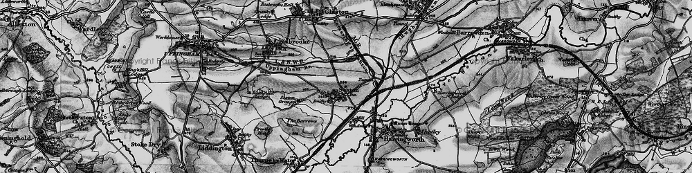 Old map of Seaton in 1898