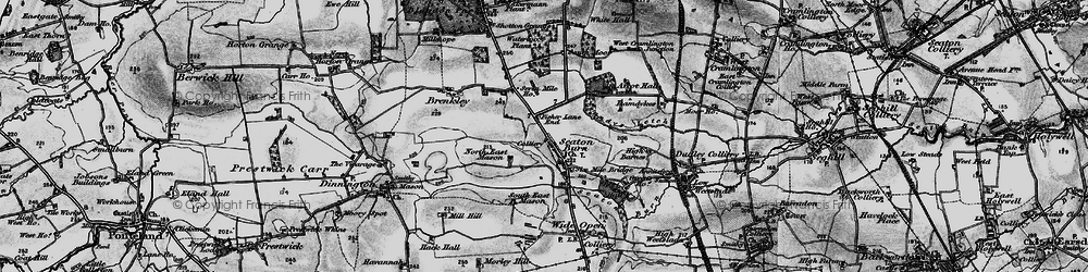 Old map of Seaton Burn in 1897
