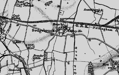 Old map of Sedgebrook in 1899