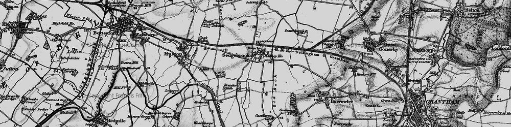 Old map of Sedgebrook in 1899