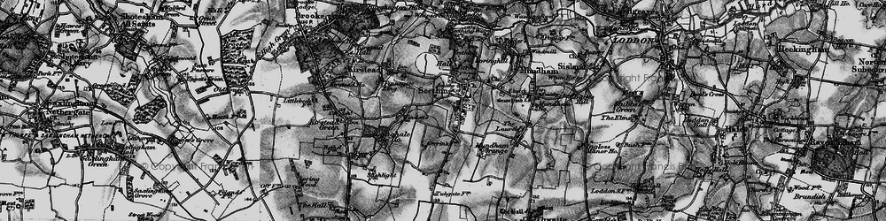 Old map of Langhale Ho in 1898