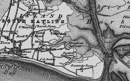 Old map of Chichester Harbour in 1895