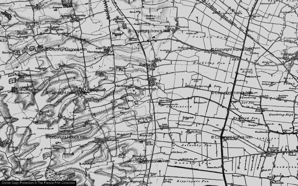 Old Map of Sempringham, 1898 in 1898