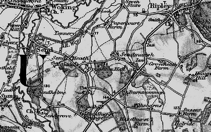 Old map of Send Marsh in 1896
