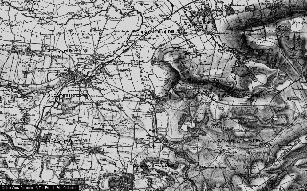 Old Map of Historic Map covering Brough Hill Plantn in 1898