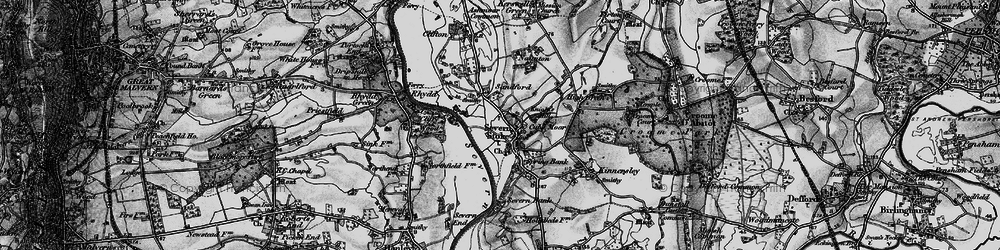 Old map of Severn Stoke in 1898