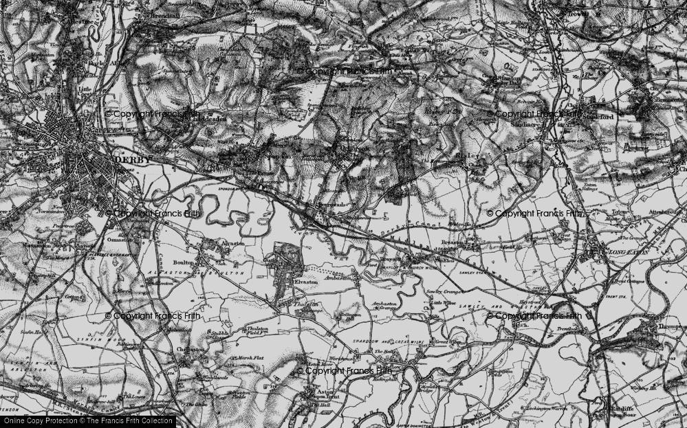 Old Map of Shacklecross, 1895 in 1895