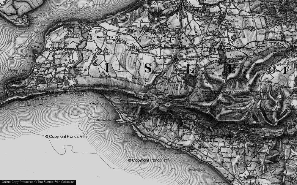 Old Map of Historic Map covering Brook Down in 1895