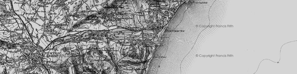 Old map of Shaldon in 1898