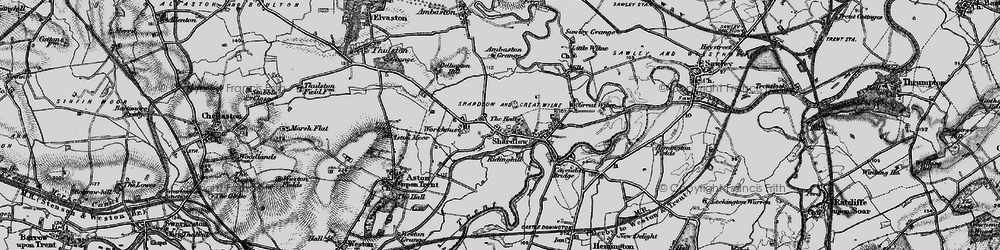 Old map of Ambaston Grange in 1895