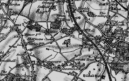 Old map of Sharmans Cross in 1899