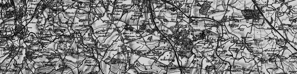 Old map of Sharmans Cross in 1899