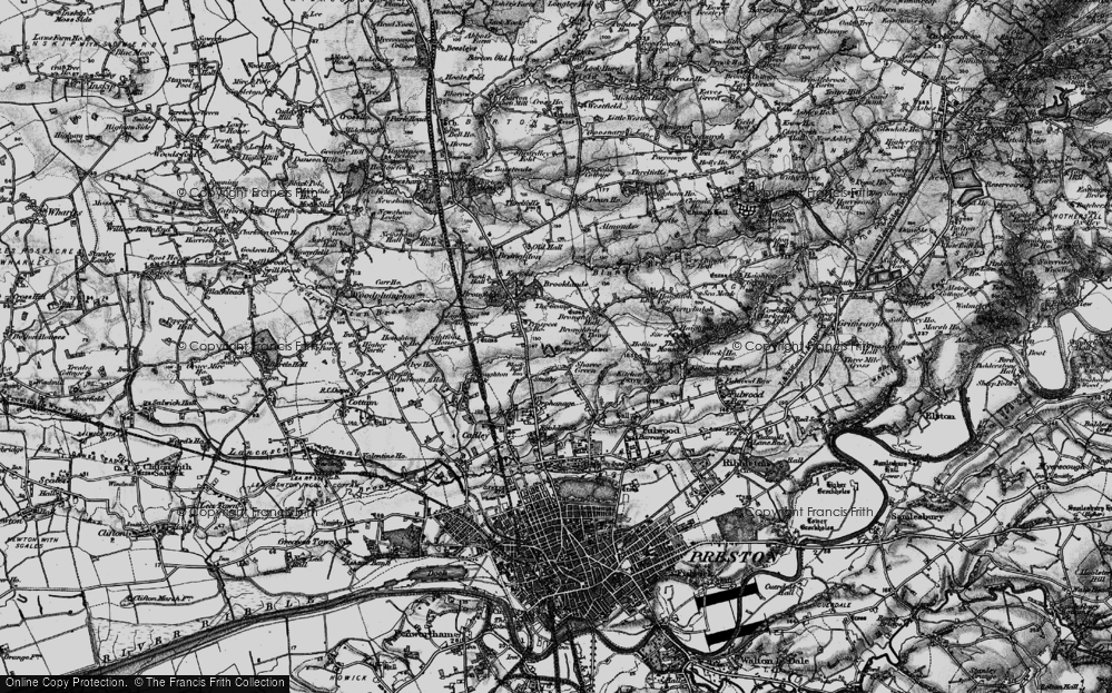 Old Map of Sharoe Green, 1896 in 1896