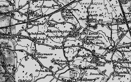 Old map of Shavington in 1897