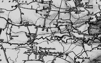 Old map of Shaw Green in 1896