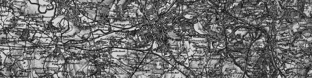 Old map of Shaw Heath in 1896