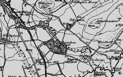 Old map of Shawdon Hall in 1897