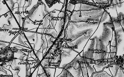 Old map of Shawell in 1898