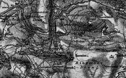 Old map of Burrator in 1898