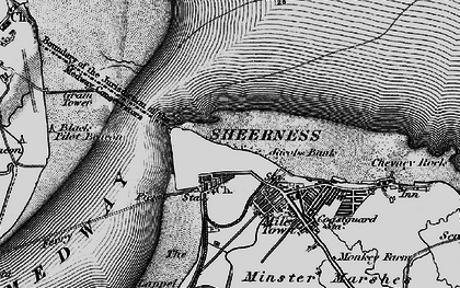 Old map of Sheerness in 1895