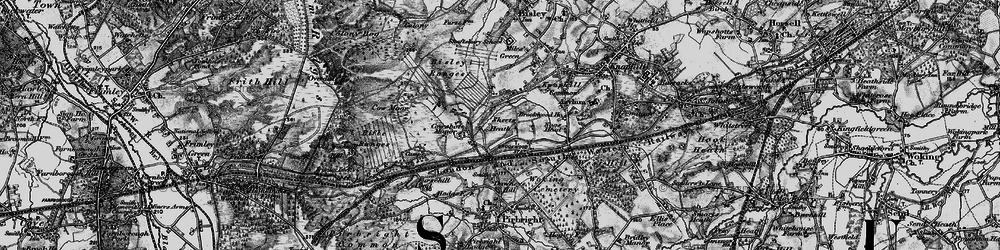 Old map of Bisley Common in 1896
