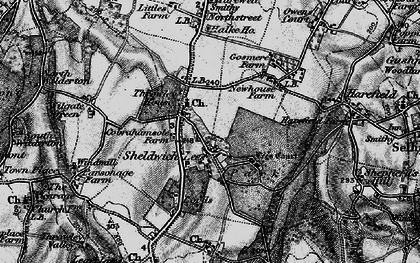 Old map of Sheldwich Lees in 1895