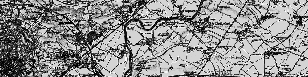 Old map of Shelford in 1899