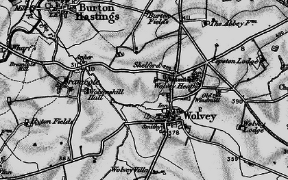 Old map of Shelford in 1899