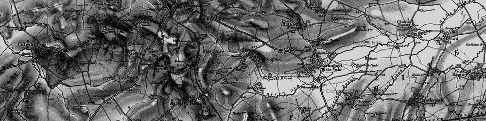 Old map of Shellingford in 1895