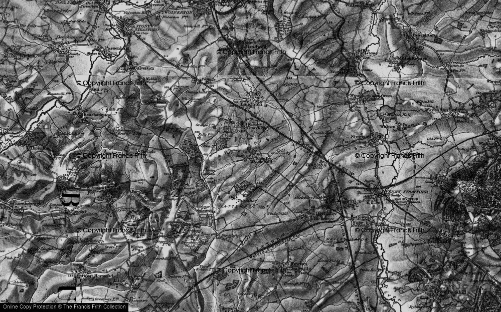 Old Map of Shenley Brook End, 1896 in 1896