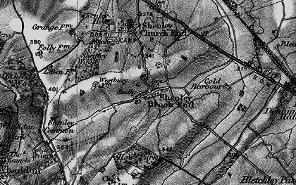 Old map of Shenley Brook End in 1896