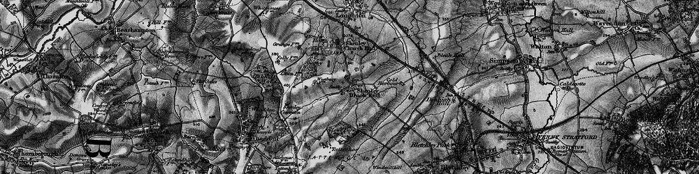 Old map of Shenley Brook End in 1896