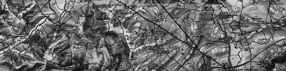 Old map of Shenley Wood in 1896