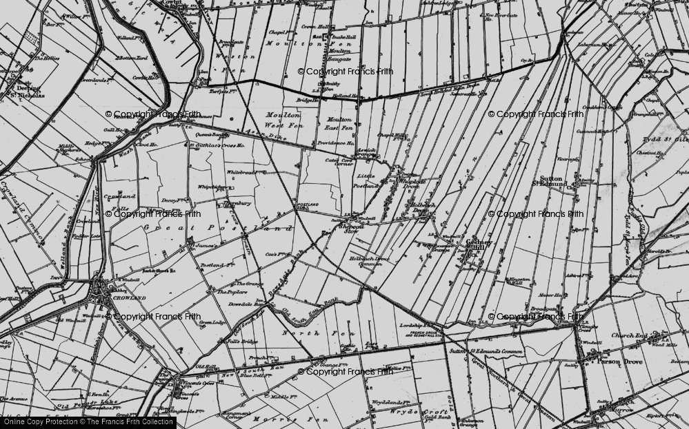 Old Map of Shepeau Stow, 1898 in 1898
