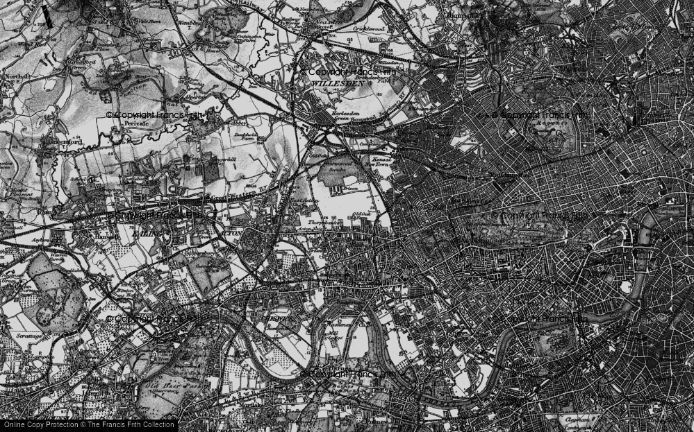 Old Map of Shepherd's Bush, 1896 in 1896